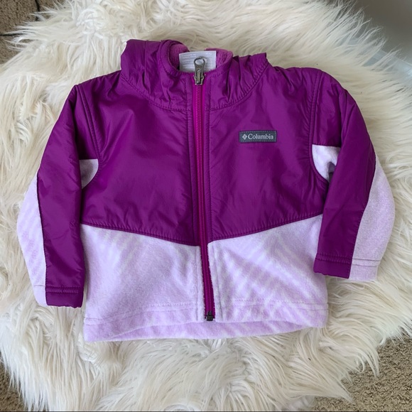 Columbia Girls Hooded Fleece Zip Up Jacket - Picture 1 of 5